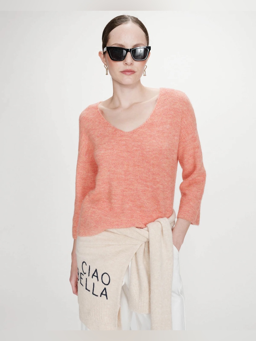 Grace & Mila - 3/4 sleeve sweater corail Vicenzo